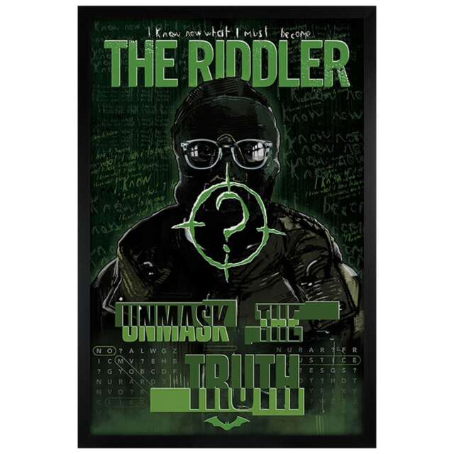 Black Wooden Framed The Batman (Riddler) Maxi Poster Multi