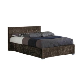 3ft Single Crushed Velvet Ottoman Storage Bed Frame In Brown