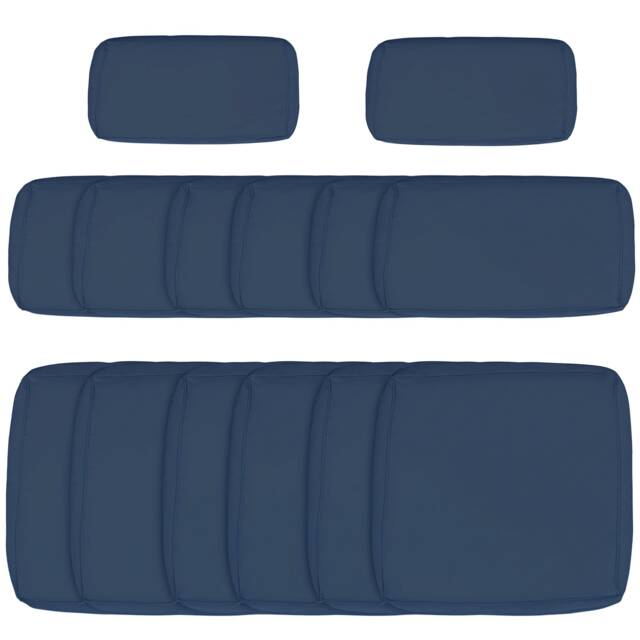 Outsunny Garden Rattan Sofa Set Polyester Cover Replacement No Cushion Blue Blue Blue 1