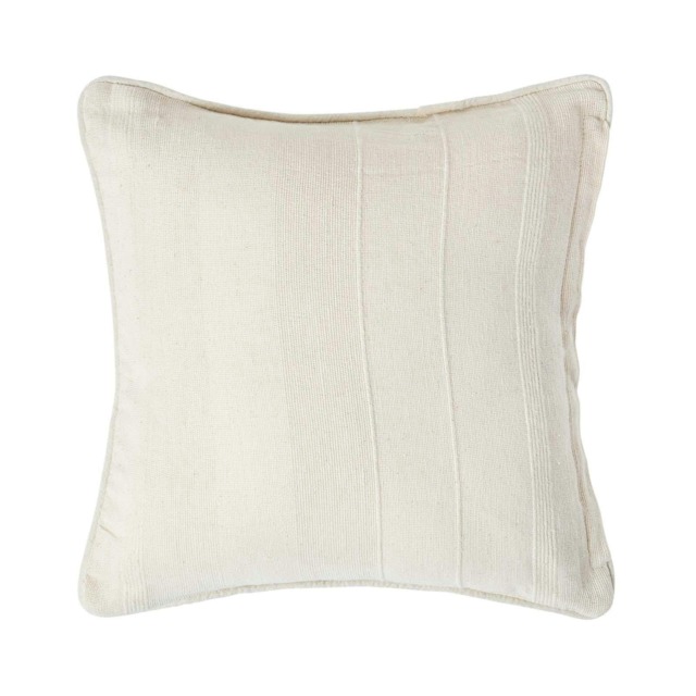 Homescapes Cotton Rajput Ribbed Natural Cushion Cover - 60 x 60 cm Cream Natural 60 x 60 cm