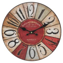 30cm Round Wooden Analogue Wall Clock Multi Multi 1