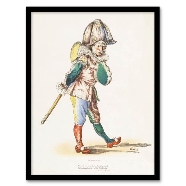 Edouard Manet Framed Wall Art Print Polichinelle Clown Portrait Home Décor
