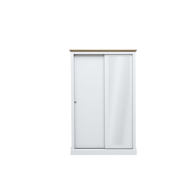 Devon 2 Door Sliding Wardrobe - Particle Board - L57.7 x W113.8 x H181.6 cm - White White
