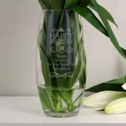 Personalised Birthday Bullet Vase Clear