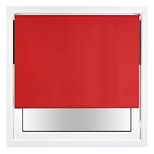 Blackout Roller Blind 90cm Wide x 165cm Long Metal Fittings Red Red