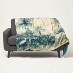 Homescapes Palm Sepia Throw - 130 x 170 cm