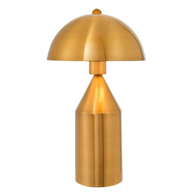 Nova Table Lamp Antique Brass Plate & Gloss White 1 Light IP20 - E27