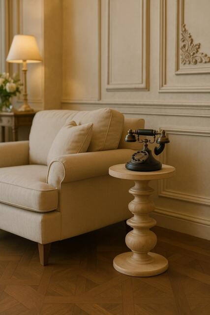 Artisan Furniture Solid Wood The Bellis Marble Accent Table