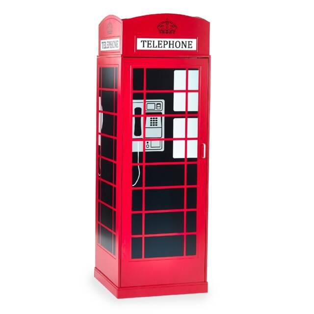 Premium Heritage Telephone Box Wardrobe in Red