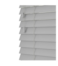 230cm Dove Grey Faux Wood Venetian Blinds with String (120cm Drop) Grey Grey