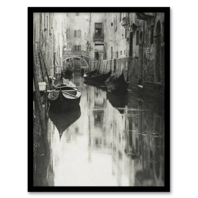 Alfred Stieglitz A Venetian Canal Vintage Photograph Framed Wall Art Print A4