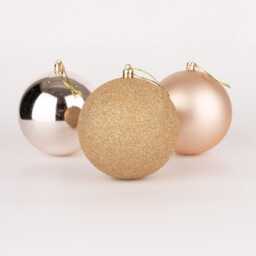 60mm/18Pcs Christmas Baubles Shatterproof Champagne Gold,Tree Decorations