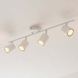 CGC JACK 4-Head White GU10 Adjustable Ceiling/Wall Spotlight Bar White White Length: 65 cm, Height: 16.5 cm, Depth: 9 cm