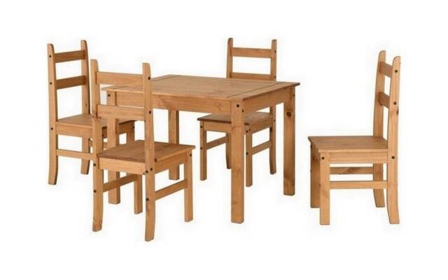 Corona Budget Dining Set - Distressed Waxed Pine Brown 5