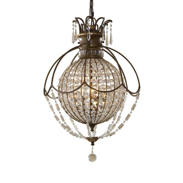Bellini 3 Light Ceiling Chandelier Pendant Light British Bronze, Oxidized Bronze, E14