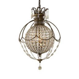 Bellini 3 Light Ceiling Chandelier Pendant Light British Bronze, Oxidized Bronze, E14
