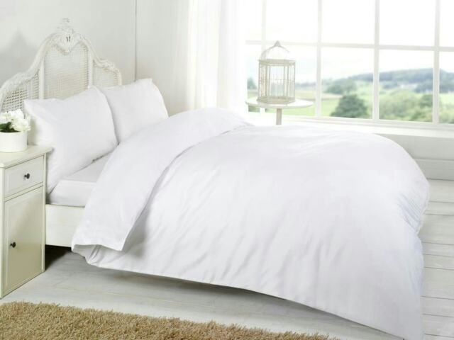 Egyptian Cotton Duvet Cover Set 200 Thread Count - Double - White