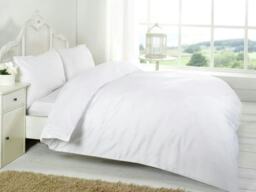 Egyptian Cotton Duvet Cover Set 200 Thread Count - Double - White