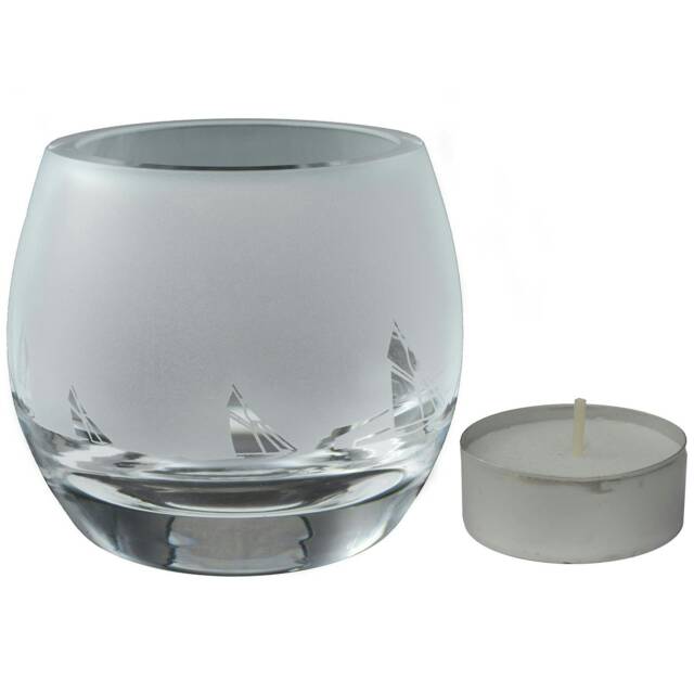 Animo Glass Engraved Tealight Holder Small All at Sea