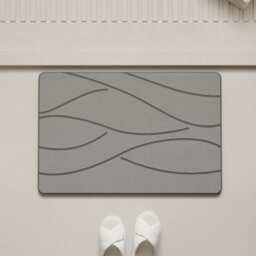Diatomite Stone Bath Mat Fast Drying Quick Absorbent Non-Slip Bathroom Floor Mat with Anti-Slip Pad