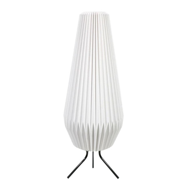 ValueLights Astrid Geometric Origami Teardrop Paper Pleat Floor Lamp White