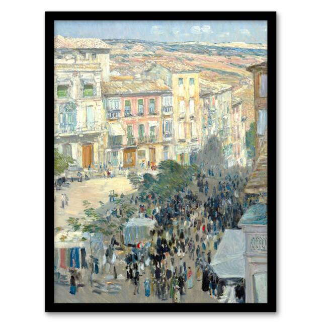 "View of a Southern French City Hassam Framed Wall Art Print 12X16"""