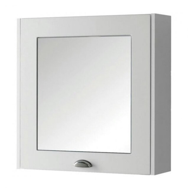 Bathroom Mirror Cabinet 600mm Wide - White - (Aberdeen) White White 1
