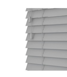 240cm Pebble Grey Wooden Venetian Blinds With Strings (130cm drop) Grey Grey
