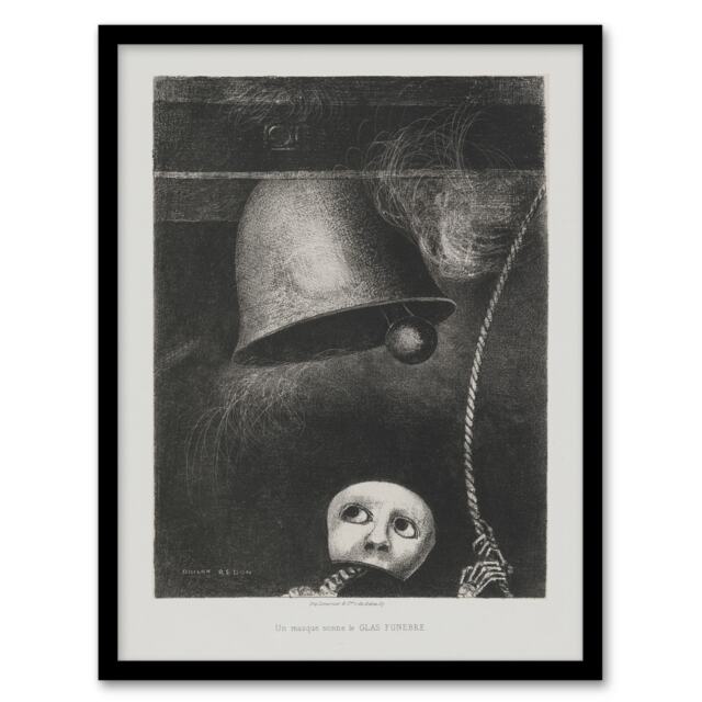 "A Mask Tolls The Funeral Knell Redon Vintage Framed Wall Art Print 12X16"""