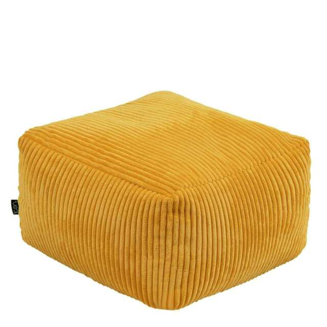 icon Theo Beanbag Footstool Corduroy Ochre Yellow Yellow M