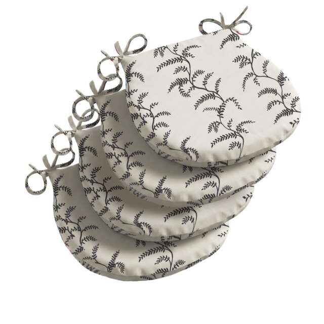 Linen Fern Outdoor D Shaped Seat Pad Set of 4