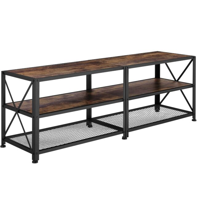 Industrial TV Stand - Lowboard Cabinet 3 Shelves Low Display Console Brown Industrial wood dark, rustic 141 x 41,50 x 50,50 cm 1