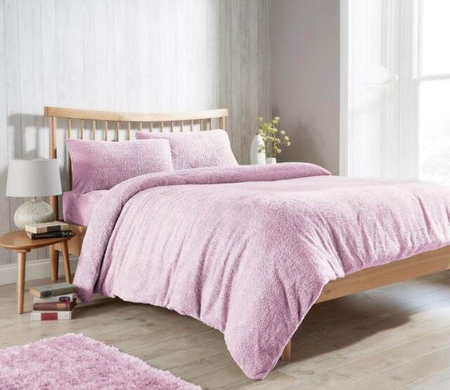 Original Teddy Duvet Set in Blush Pink - Single Pink Pink Single