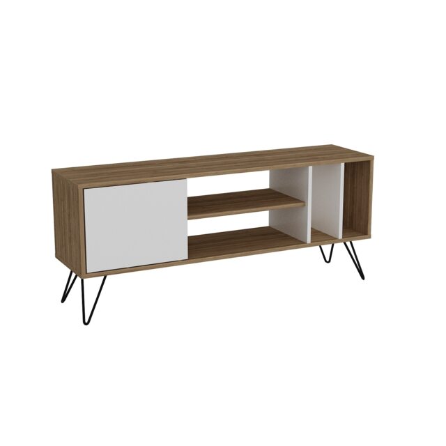 Decorotika Mistico TV Unit for TVs up to 55 inches with Open Shelves and Cabinet