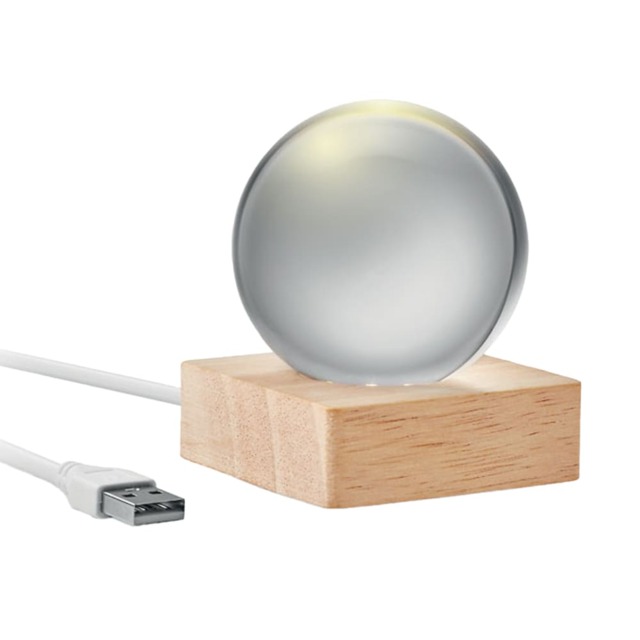 MidOcean LED Glass Desk Lamp Bronze Wood One Size 1