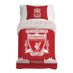 Liverpool FC You´ll Never Walk Alone Duvet Cover Set - Red/White - Single Red Single