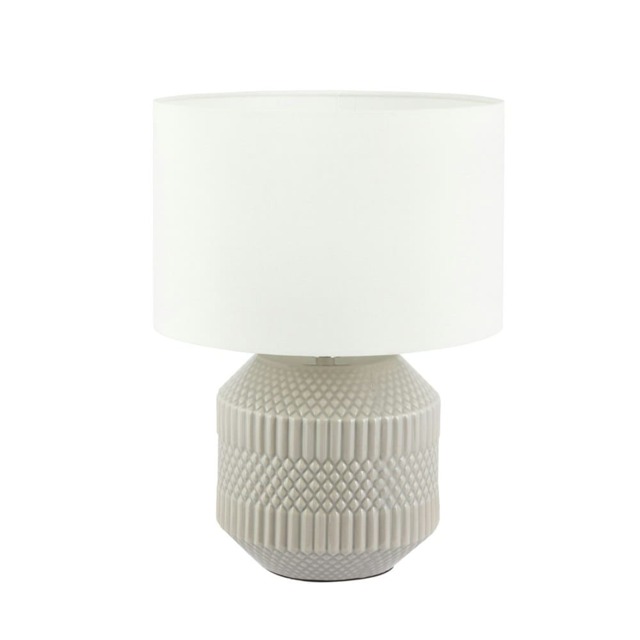 Grey Geo Textured Ceramic Table Lamp