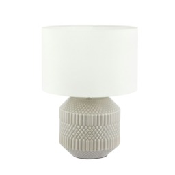 Grey Geo Textured Ceramic Table Lamp