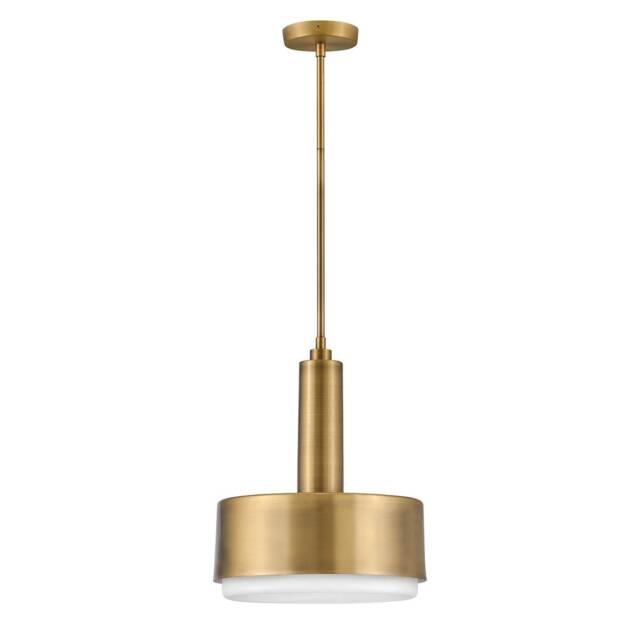 Hinkley Cedric Cylindrical Pendant Ceiling Light Contemporary Lacquered Brass 2x E27