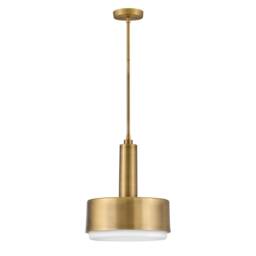 Hinkley Cedric Cylindrical Pendant Ceiling Light Contemporary Lacquered Brass 2x E27