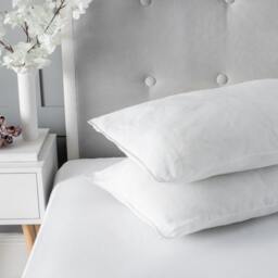 Microfibre Soft Pillow Pair Hollowfibre Filling Soft Non Allergenic Cover White