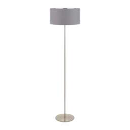 Brushed Silver and Steel Grey Floor Lamp