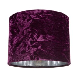 "Modern Purple Crushed Velvet 8"" Table/Pendant Lampshade with Shiny Silver Inner Purple Purple 1"