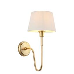 Rouen & Cici Wall Lamp with Shade Antique Brass Plate & Ivory Linen Mix Fabric
