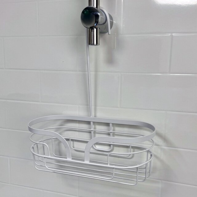 Showerdrape Dante White Steel Mini Hook Over Shower Caddy White 1