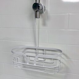 Showerdrape Dante White Steel Mini Hook Over Shower Caddy White 1