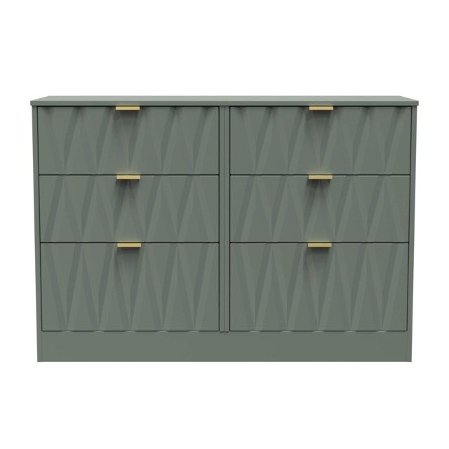 Washington 6 Drawer Wide Chest of Drawers in Reed Green (Ready Assembled) Green Reed Green