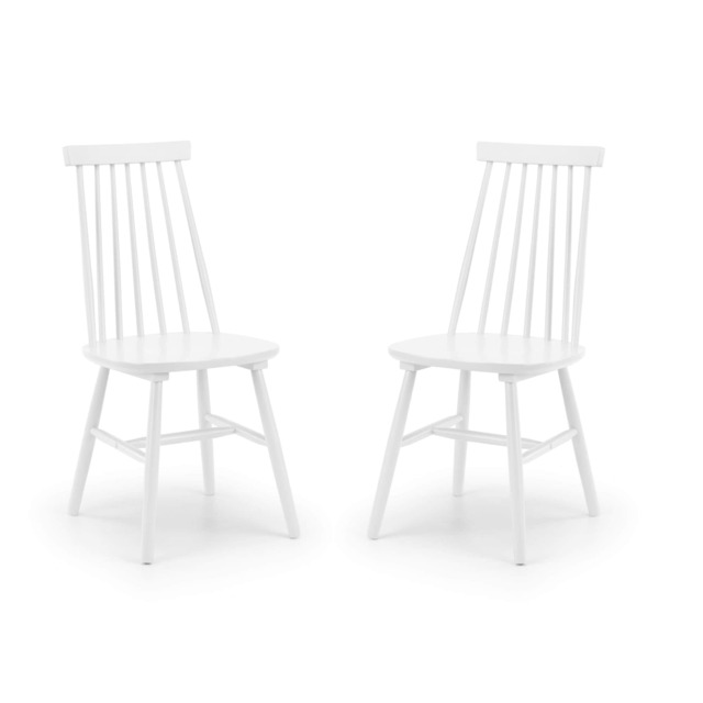 Bellmont Elegant Spindle Back Dining Chairs - White - Set of 2