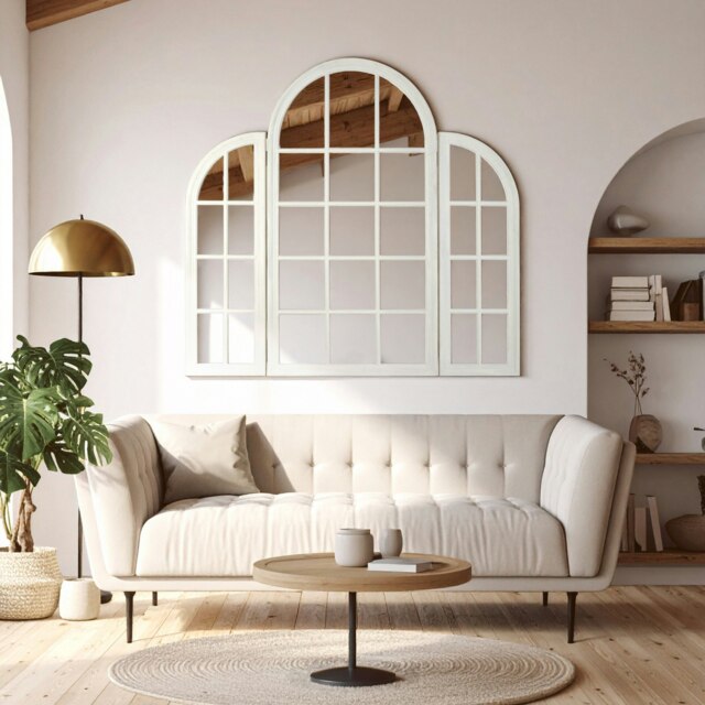 Fret Flat Wood White Finish Mirror White