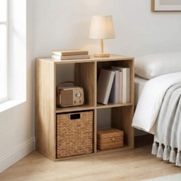 Jane - 2x2 Bookcase - Cube storage boxes (Oak)